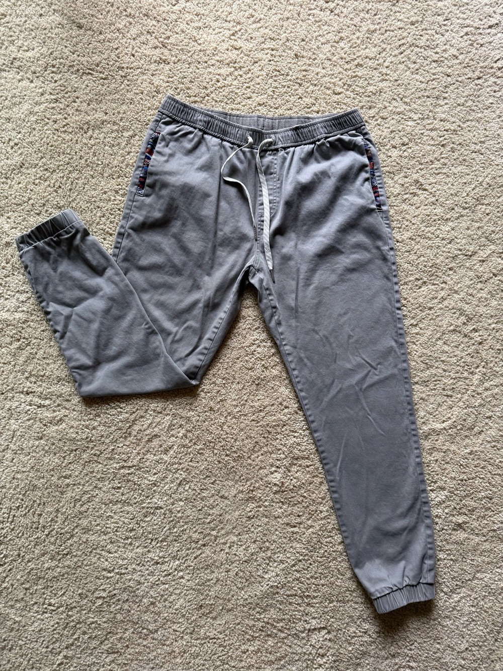 Wowie Men’s Gray Elastic Waist Aztec Pattern Joggers L Gorpcore Southwestern